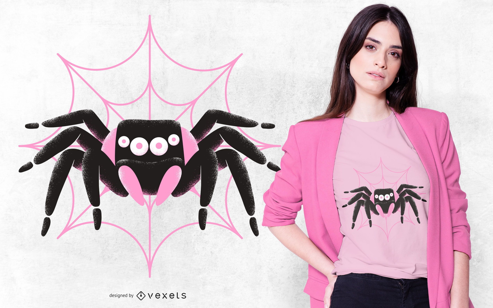 Dise?o de camiseta Black Pink Spider