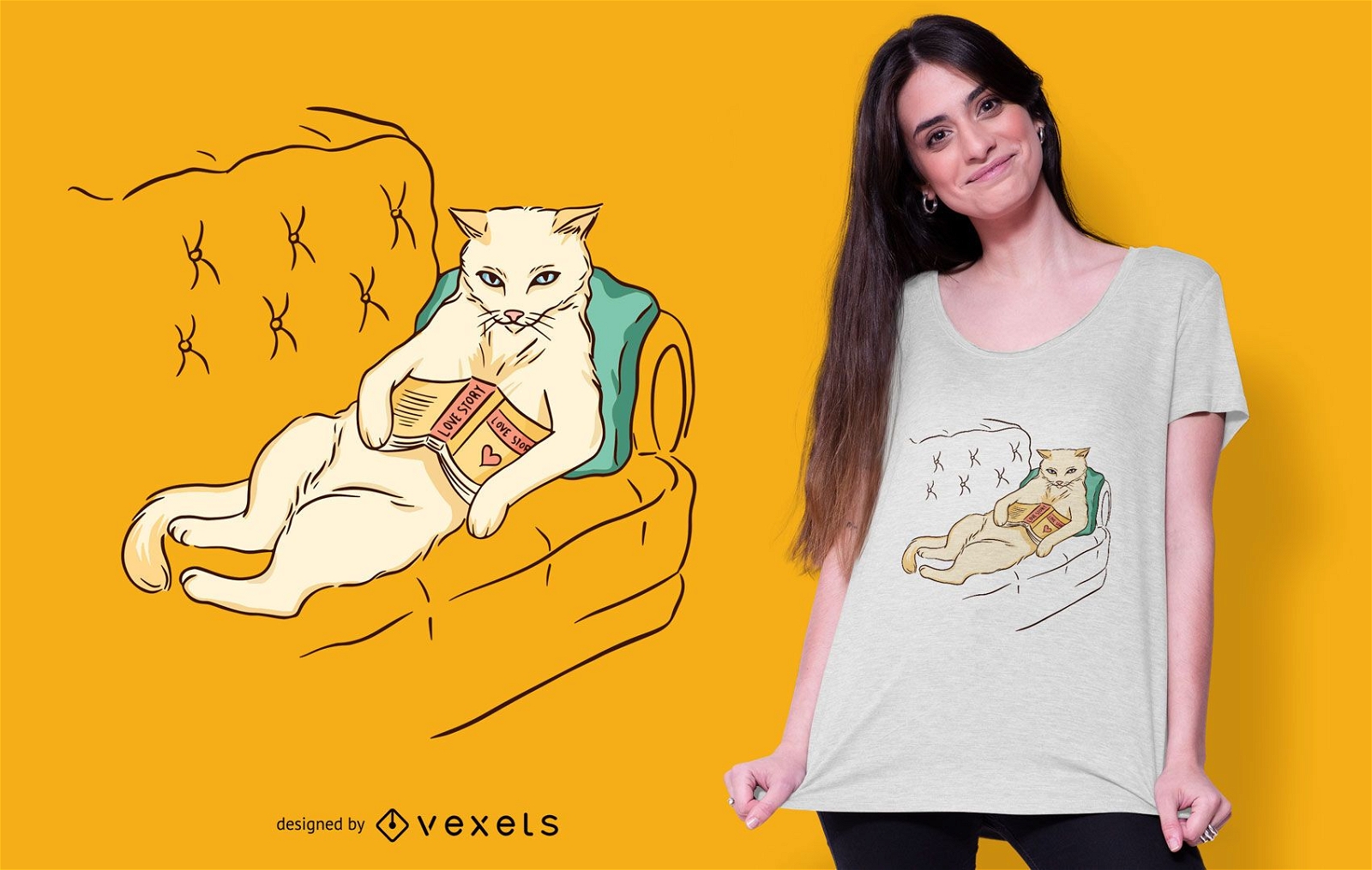 Design de camisetas chill Cat
