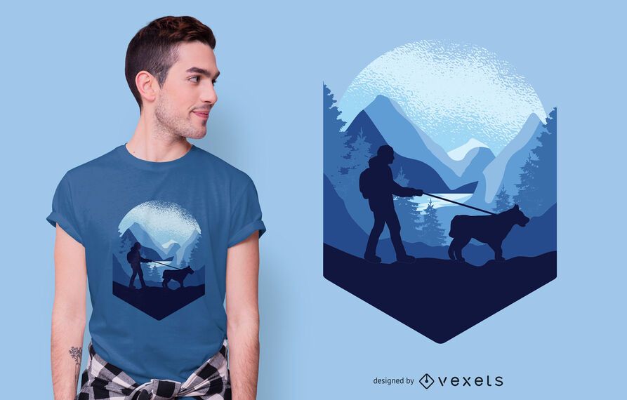 Dog Trekking T-shirt Design Dog Trekking T-shirt Design
