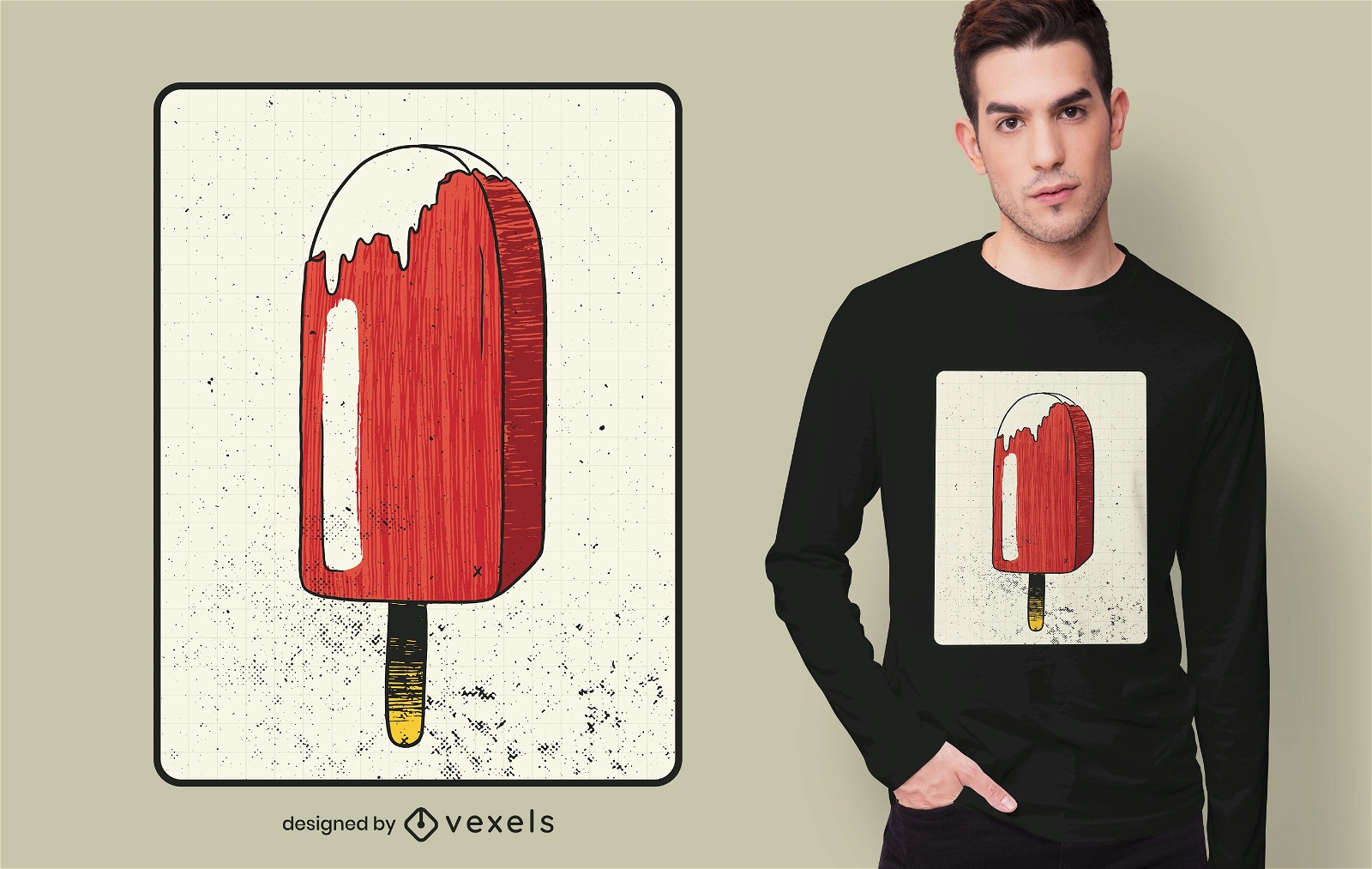 Strawberry popsicle t-shirt design