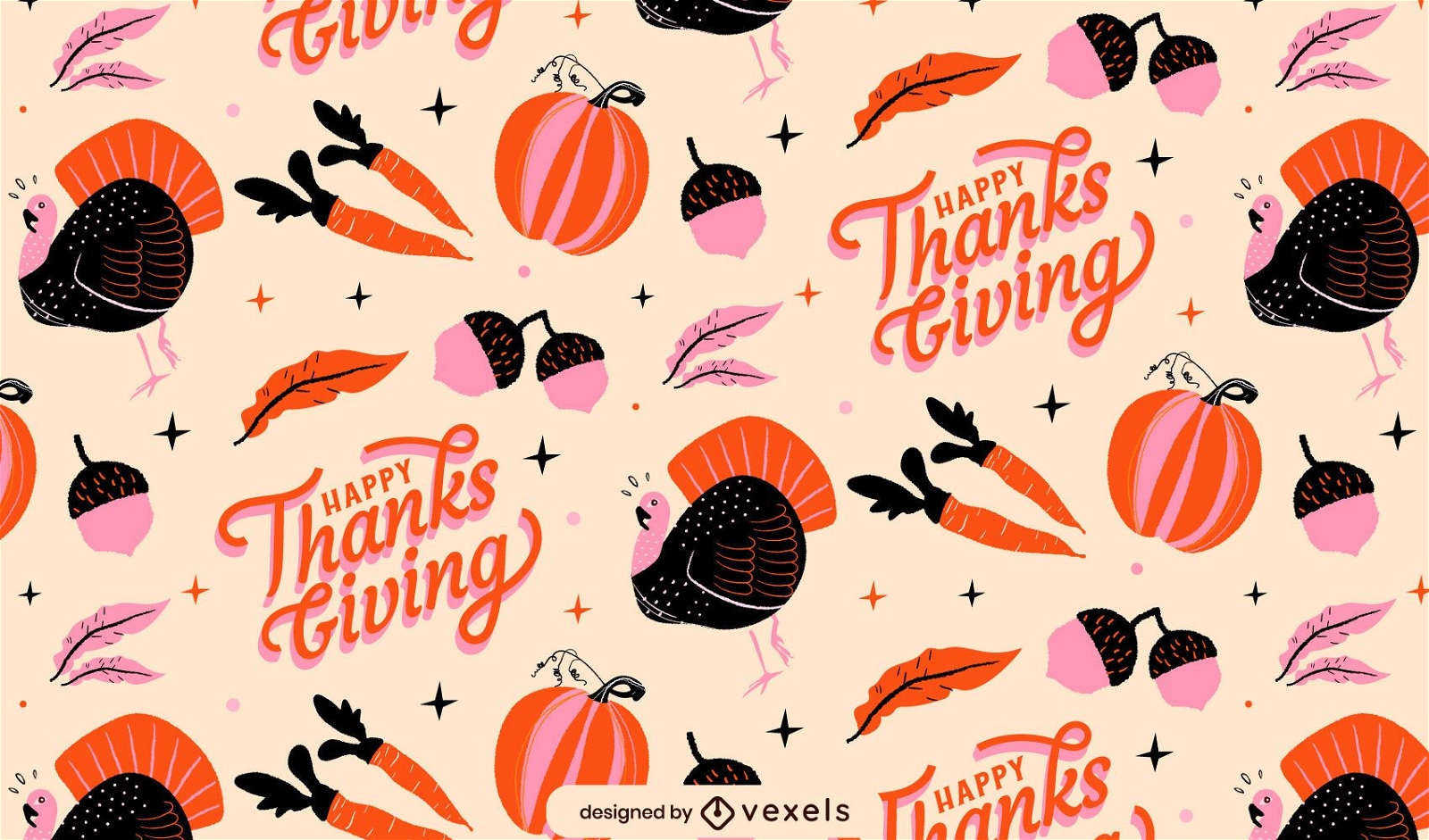 Happy Thanksgiving Flat Pattern Design