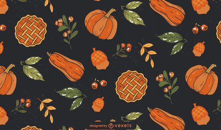 Thanksgiving food pattern design