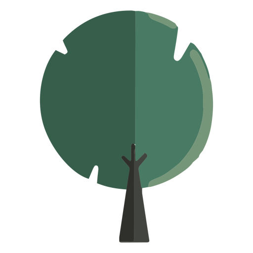 Árvore arredondada abstrata plana Desenho PNG