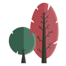 Flaches Design der abstrakten Straßenbäume PNG-Design