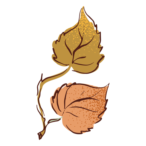 Galho e folhas de outono Desenho PNG