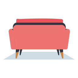 Rückansicht Sofa flache Möbel PNG-Design
