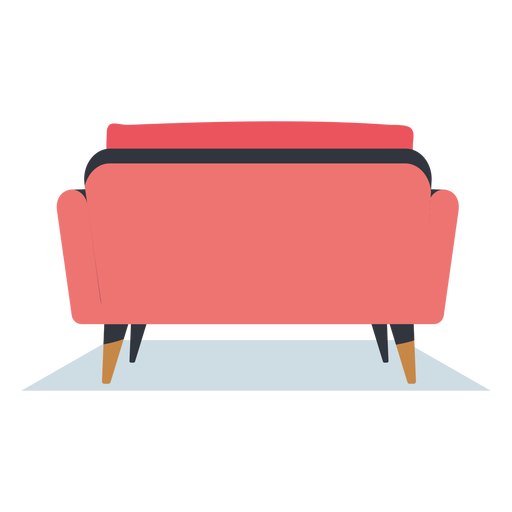 Rückansicht Sofa flache Möbel Transparenter PNG und SVG