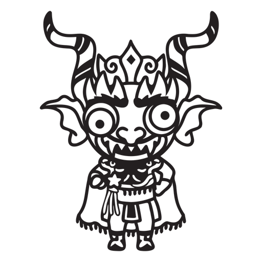 Trazo de personaje de disfraz de diablo boliviano