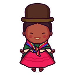 Bolivian traditional woman PNG Design