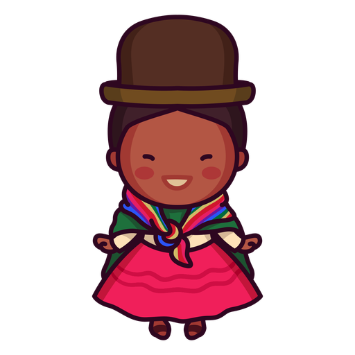 Bolivianische traditionelle Frau PNG-Design