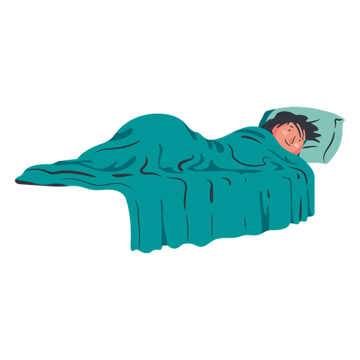 Personagem de menino deitado na cama