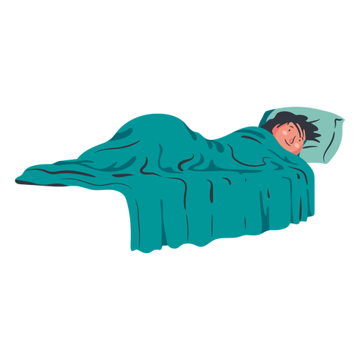 Personaje de niño acostado en la cama plana - Descargar PNG/SVG