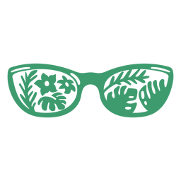 Gafas de sol cat eye oversize con diseño tropical planas Diseño PNG