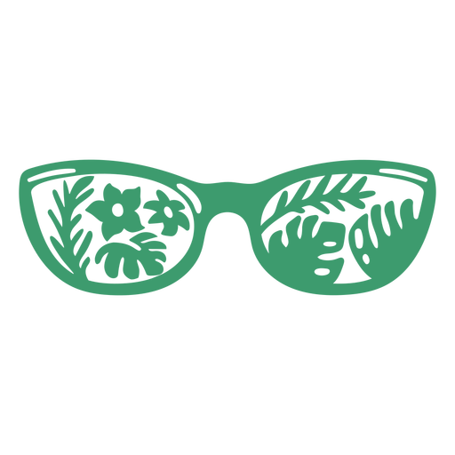 Katzenauge ?bergro?e Sonnenbrille tropisches Design flach PNG-Design