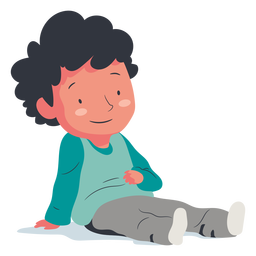 Chilling laying boy characater flat Transparent PNG