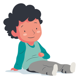 Escalofriante chico tendido characater flat Diseño PNG