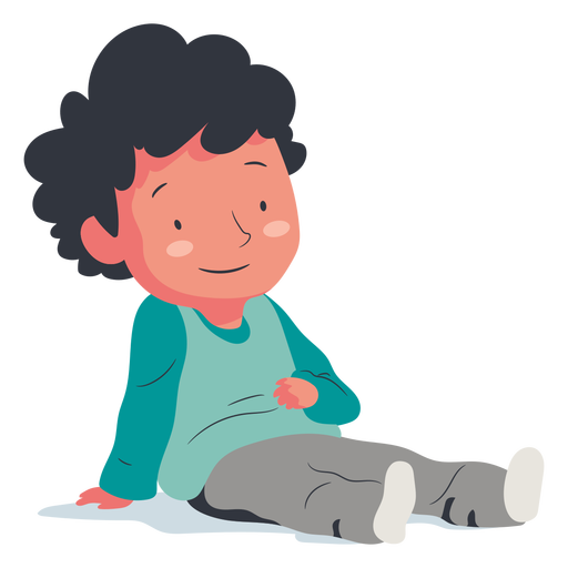 Chilling laying boy characater flat PNG Design
