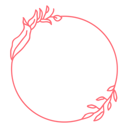 Circular floral frame vinyl PNG Design