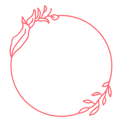 Vinilo marco floral circular Diseño PNG