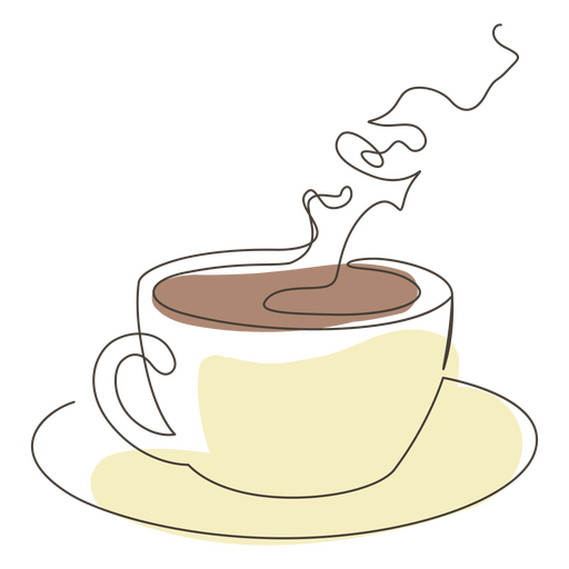 Download Coffee cup saucer stroke - Transparent PNG & SVG vector file