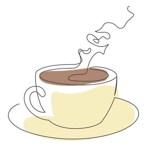 Coffee cup saucer stroke PNG Design