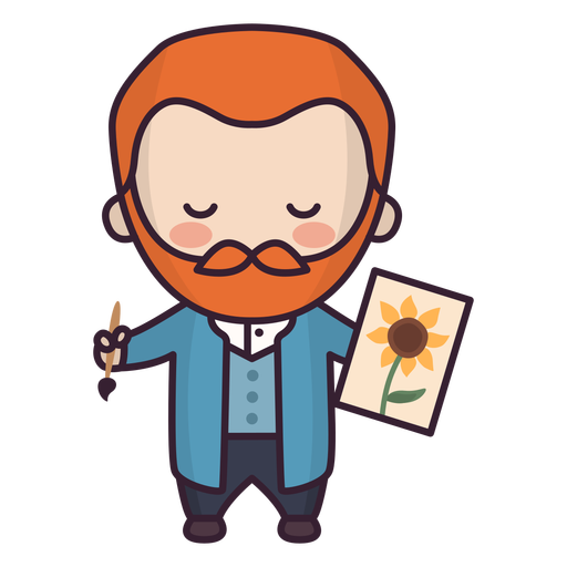 Colorful van gogh netherland character PNG Design