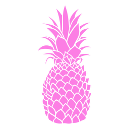 Silueta realista de piña colorida Diseño PNG