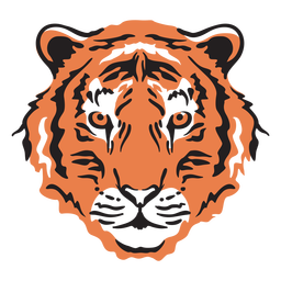 Colorful tiger head stroke PNG Design