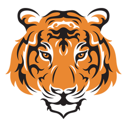 Colorful Tigress Head Stroke PNG & SVG Design For T-Shirts