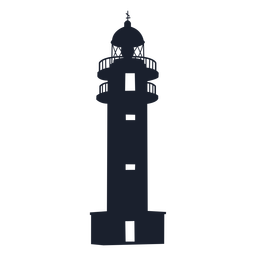 Konische Leuchtturmobersilhouette PNG-Design