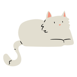 Cute fluffy lying cat flat PNG Design Transparent PNG