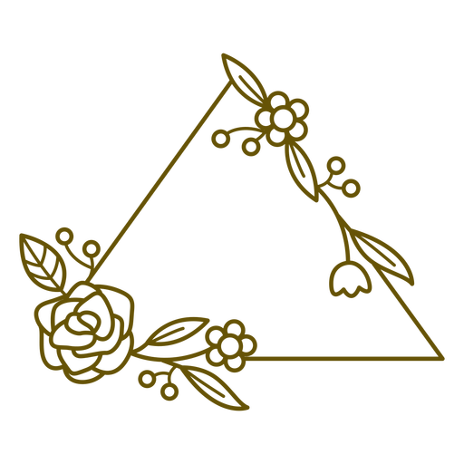 Traço floral do triângulo equilateral Desenho PNG