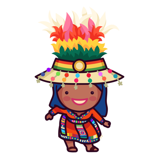 Festive bolivian character hand drawing PNG Design