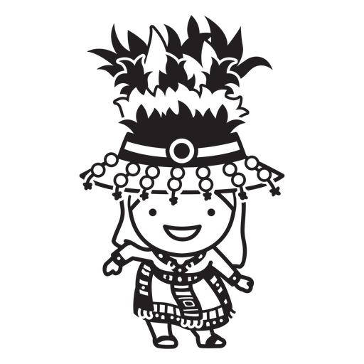 Festive bolivian character stroke PNG Design