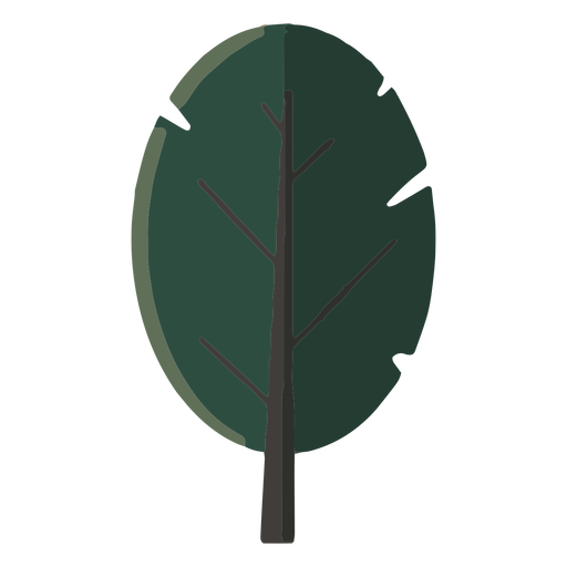 Abstrakter Entwurf des flachen Baumes PNG-Design