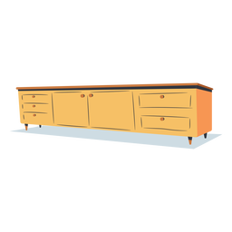 Flat tv shelf furniture PNG Design