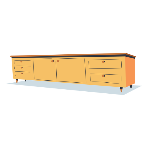 Mueble de estante de tv plano Diseño PNG