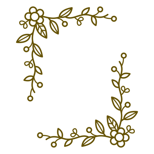 Download Floral frame leafy stroke design - Transparent PNG & SVG ...