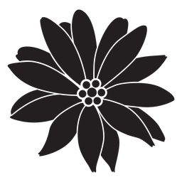 Silhueta de planta tropical de flor Desenho PNG