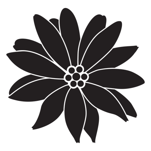 Blumentropische Pflanzensilhouette PNG-Design