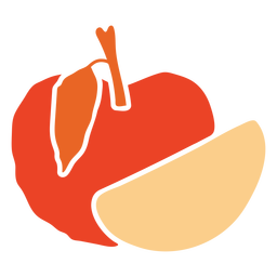 Fruta cortada iconos manzana