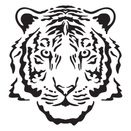 Furry Tiger Head Stroke PNG & SVG Design For T-Shirts