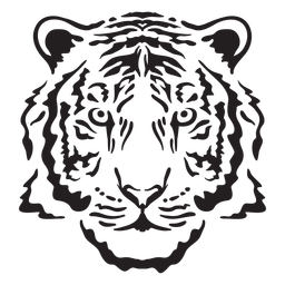 Golpe de cabeza de tigre peludo Diseño PNG