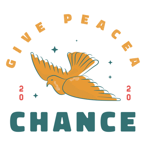Dale una oportunidad a la paz insignia de la paloma Diseño PNG