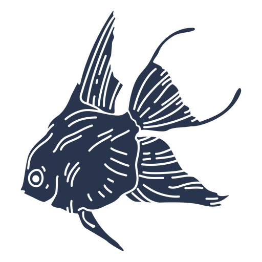 Goldfish ocean silhouette fish PNG Design