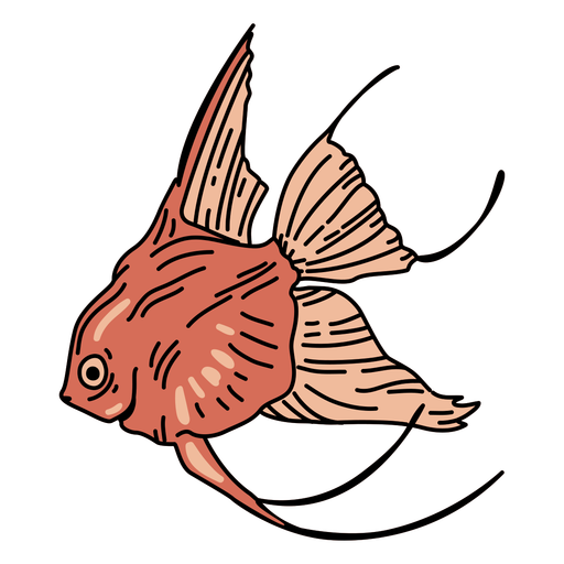 Goldfish ocean stroke fish PNG Design