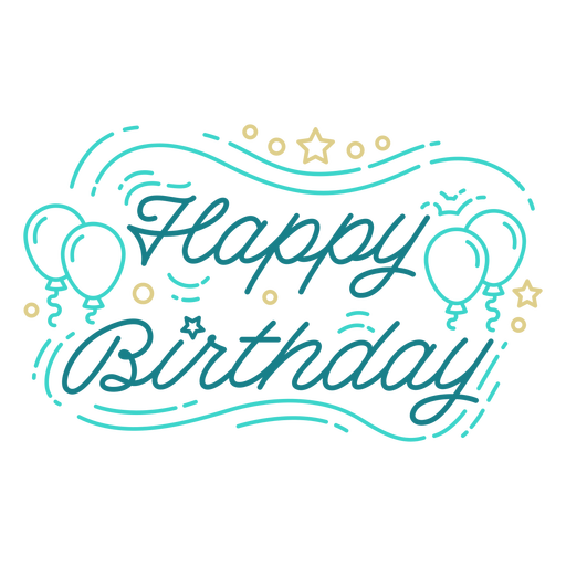 Alles Gute zum Geburtstag Ballons Schriftzug Geburtstag PNG-Design