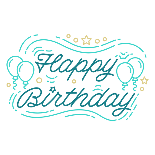 Happy Birthday Balloons Lettering Birthday Transparent Png Svg Vector File