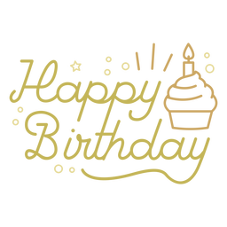 Cita de cupcake de feliz cumpleaños Diseño PNG