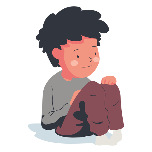 Download Happy sitting boy character flat - Transparent PNG & SVG ...